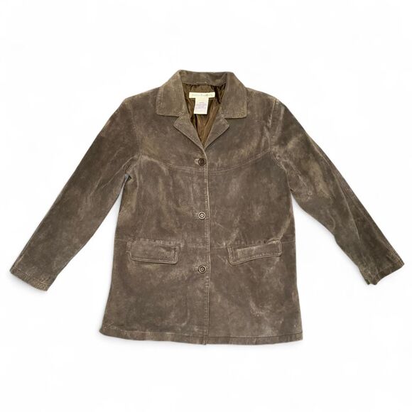 Jessica Holbrook Suede Leather Jacket Women’s Medium Brown Lined Western Style - Picture 1 of 5